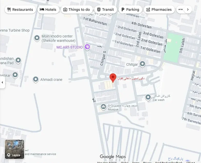 گوگل مپ دکوراسیون داخلی تقیان